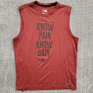 The North Face‎ Sleeveless Tank Top T Shirt Mens Medium Know Pain Know Pain Red